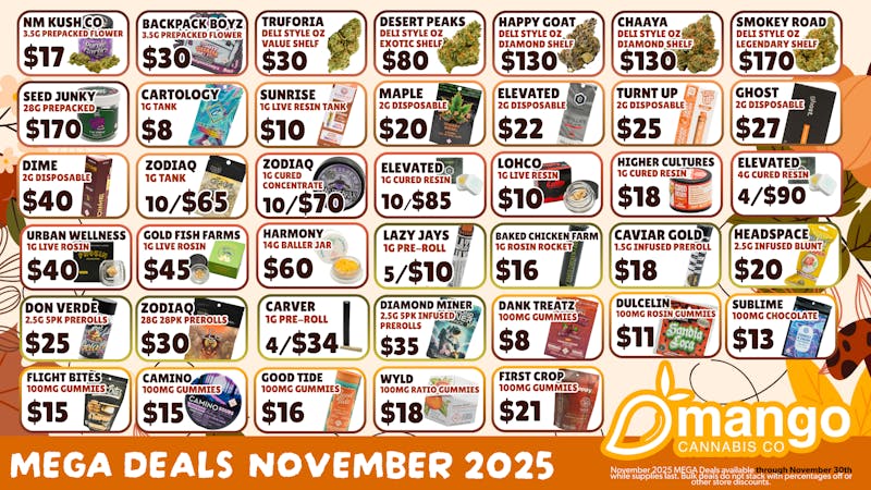 Mango Cannabis - Sunland Park Mango's Best Prices November MEGA Deals 🍁