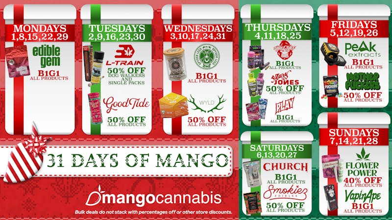 Mango Cannabis - Lansing 31 Day's of Mango Specials ⛄