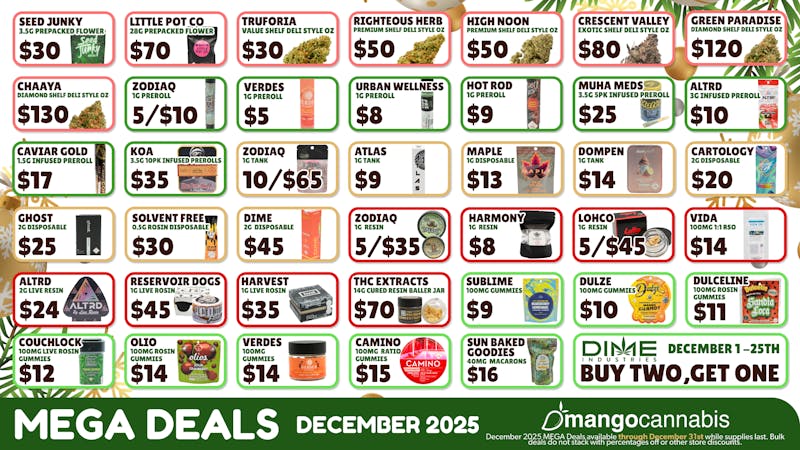 Mango Cannabis - Sunland Park Mango's Best December Deals