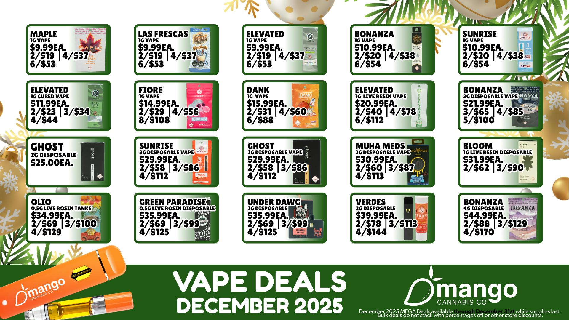 Mango Cannabis - Sunland Park 6 Tanks for $53!