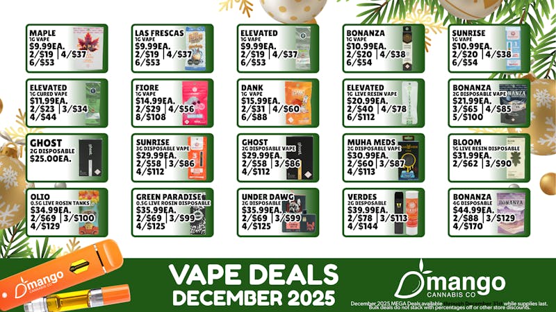 Mango Cannabis - Sunland Park 6 Tanks for $53!