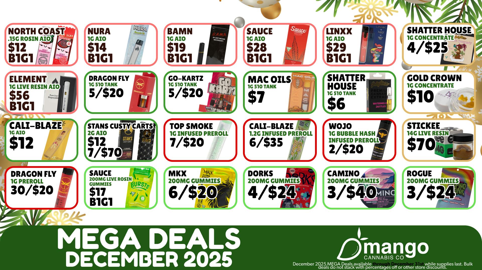 Mango Cannabis - Lansing Mango's Best December Deals