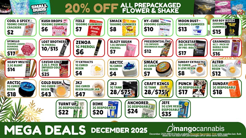 Mango Cannabis - OKC May Ave. Mango's Best December Deals
