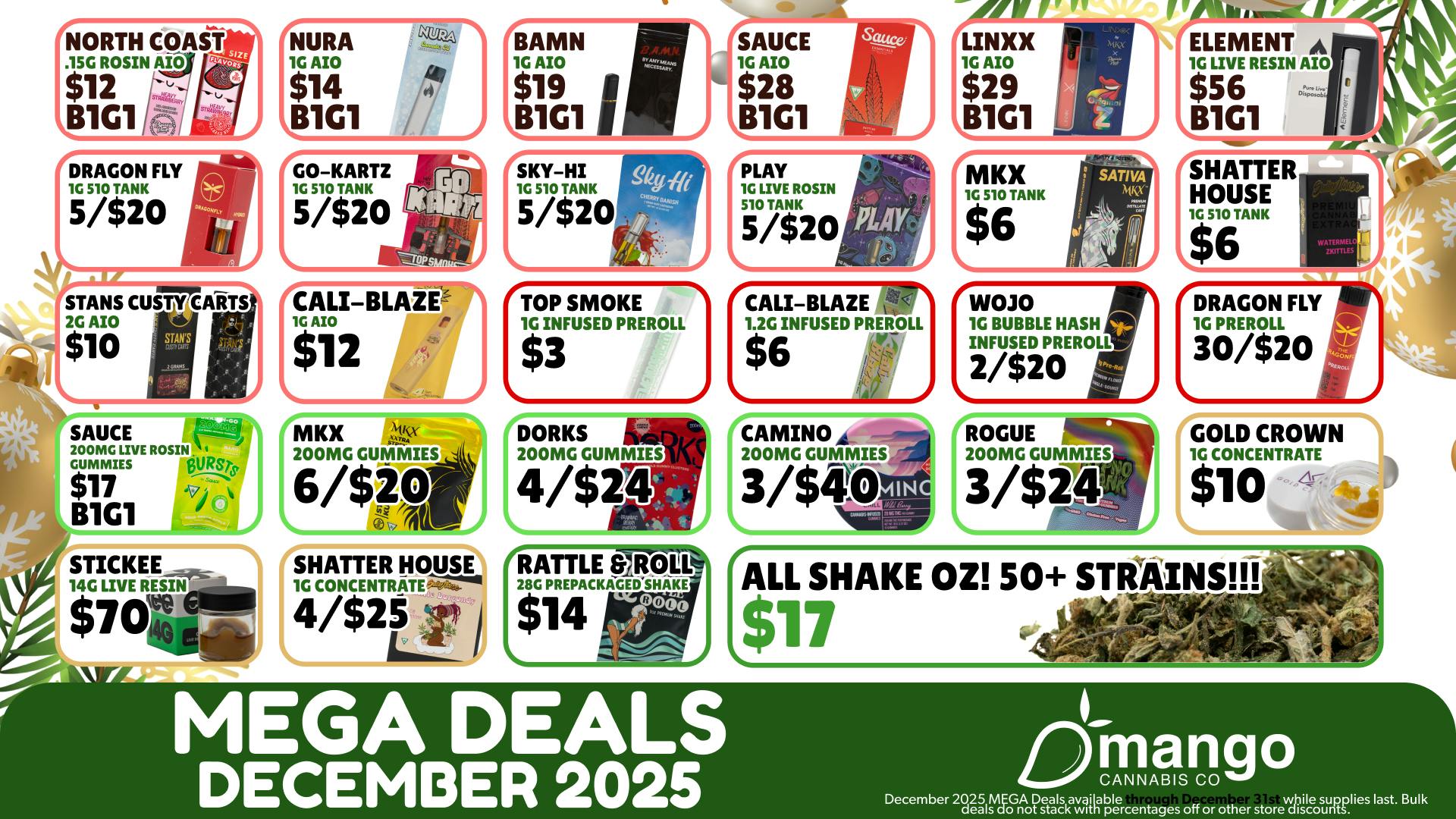 Mango Cannabis - Lansing Mango's Best December Deals