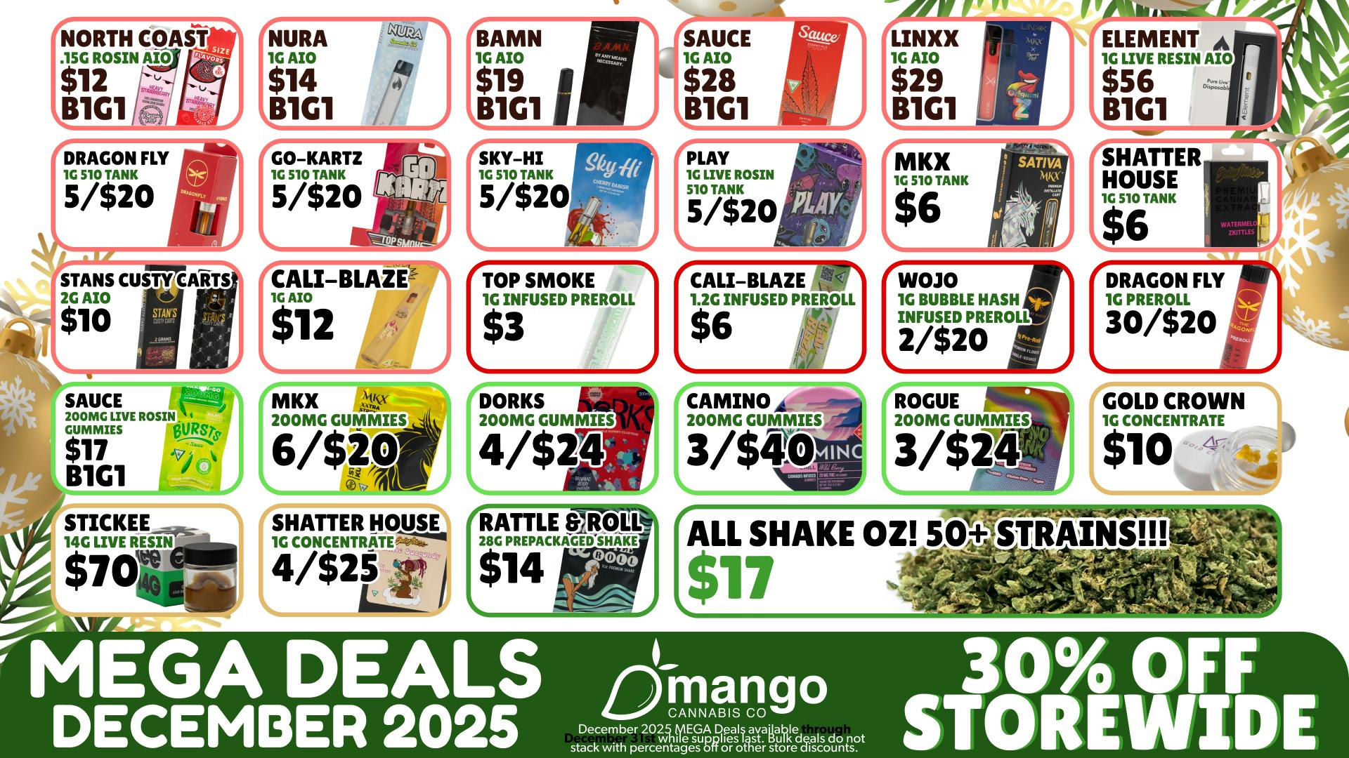 Mango Cannabis - Lansing Mango's Best December Deals