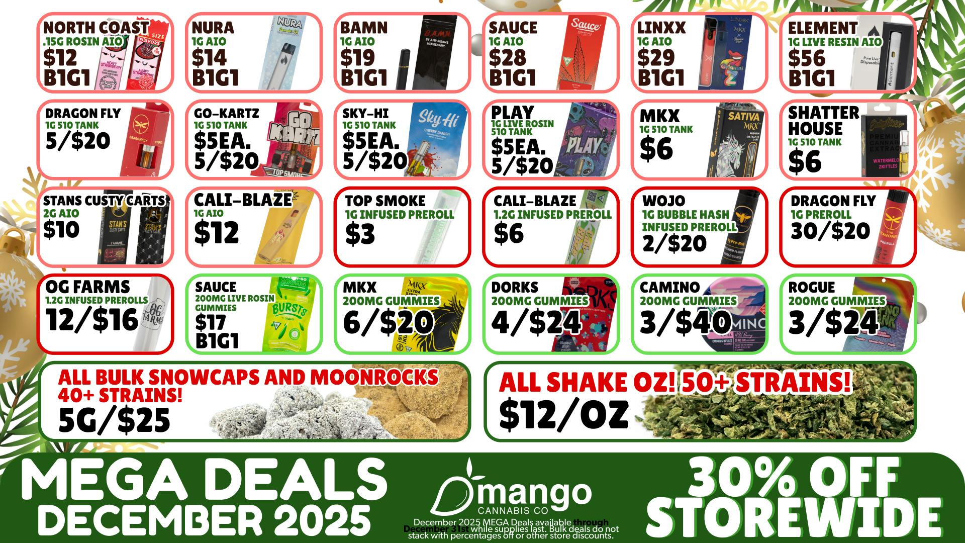 Mango Cannabis - Lansing Mango's Best December Deals