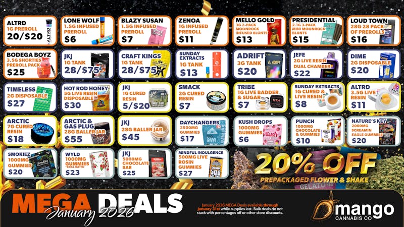 Mango Cannabis - Tulsa Mango's Best January Deals