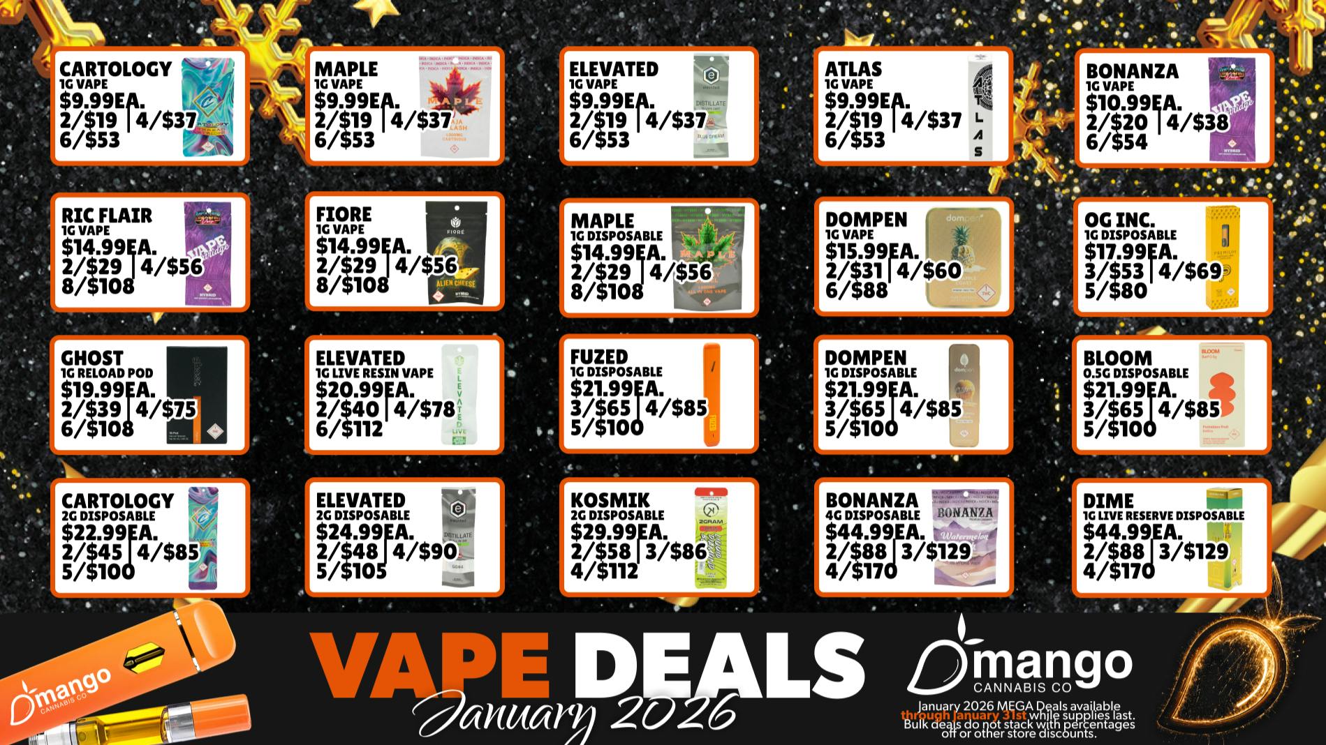 Mango Cannabis - Sunland Park 6 Tanks for $53!