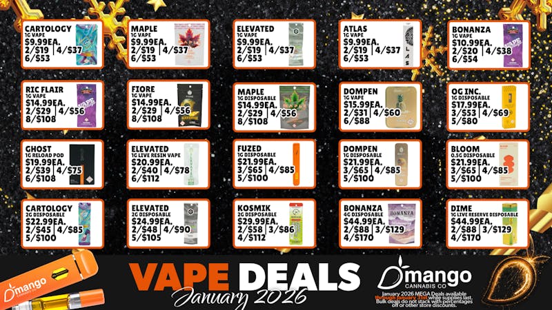 Mango Cannabis - Sunland Park 6 Tanks for $53!