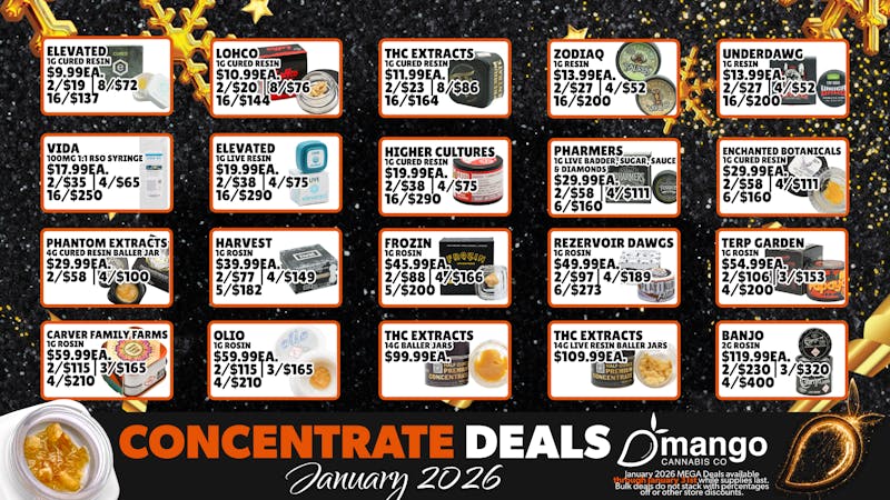 Mango Cannabis - Sunland Park 16 for $137 Concentrates!