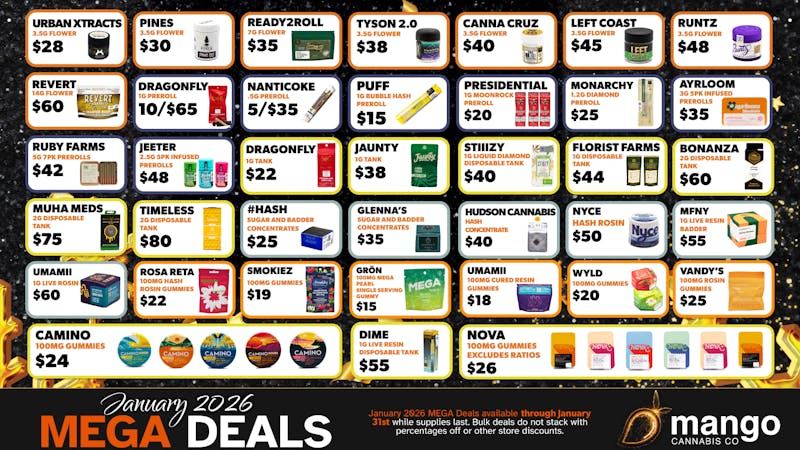 Mango Cannabis - Rochester Delivery January Mega Deals