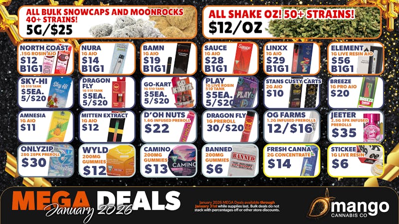 Mango Cannabis - Lansing Mango's Best January Deals
