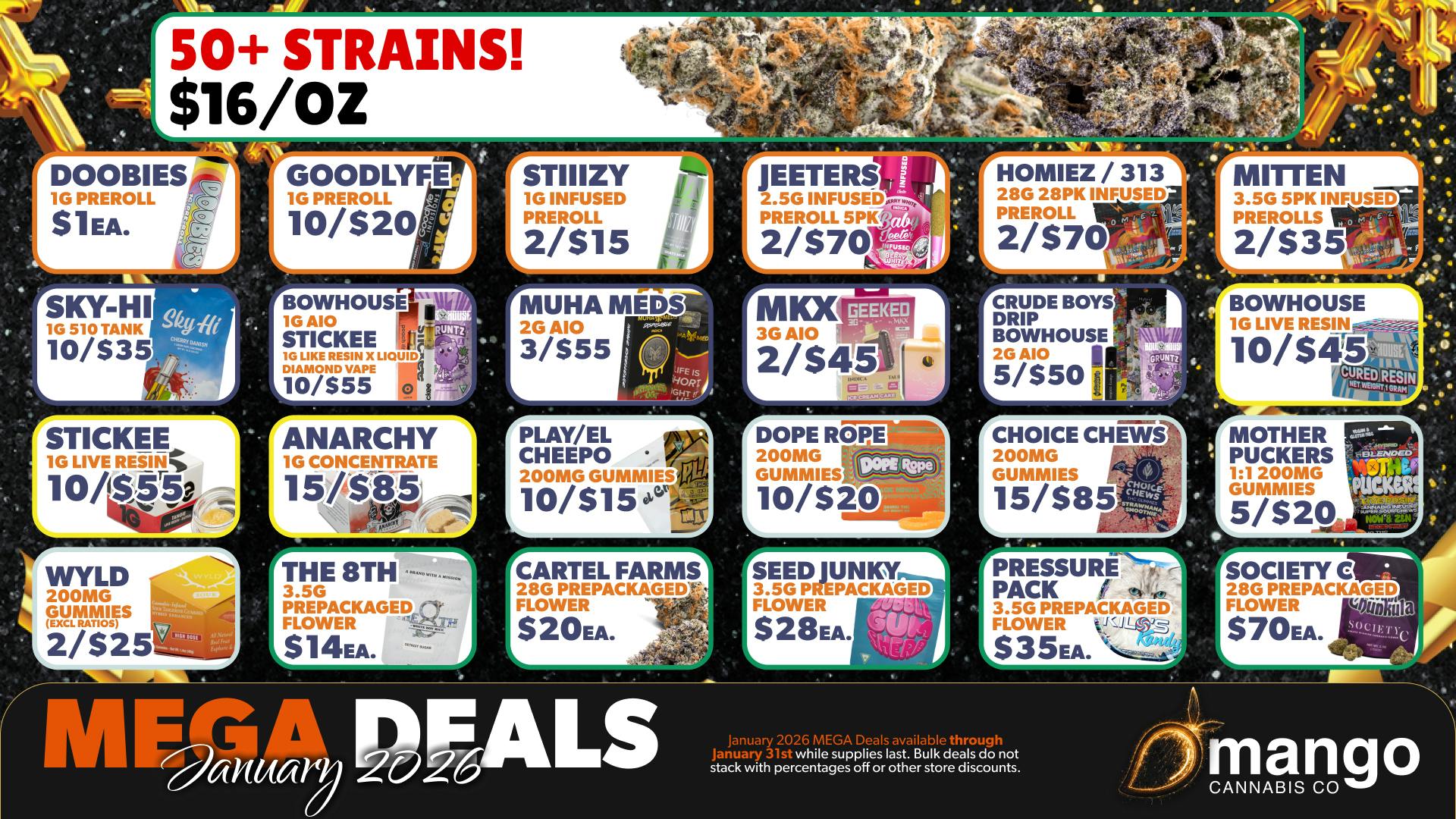 Mango Cannabis - New Buffalo - Now Open! Mango's Best January Deals!