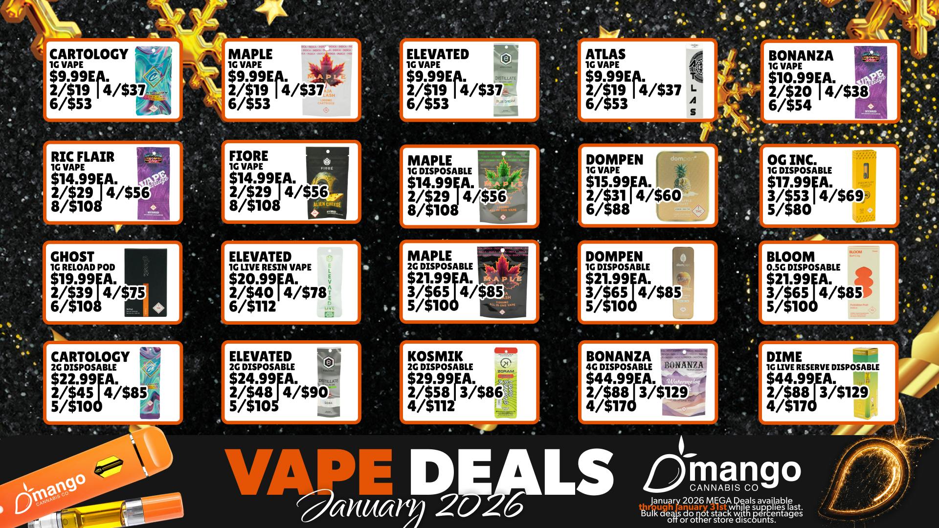 Mango Cannabis - Sunland Park 6 Tanks for $53!