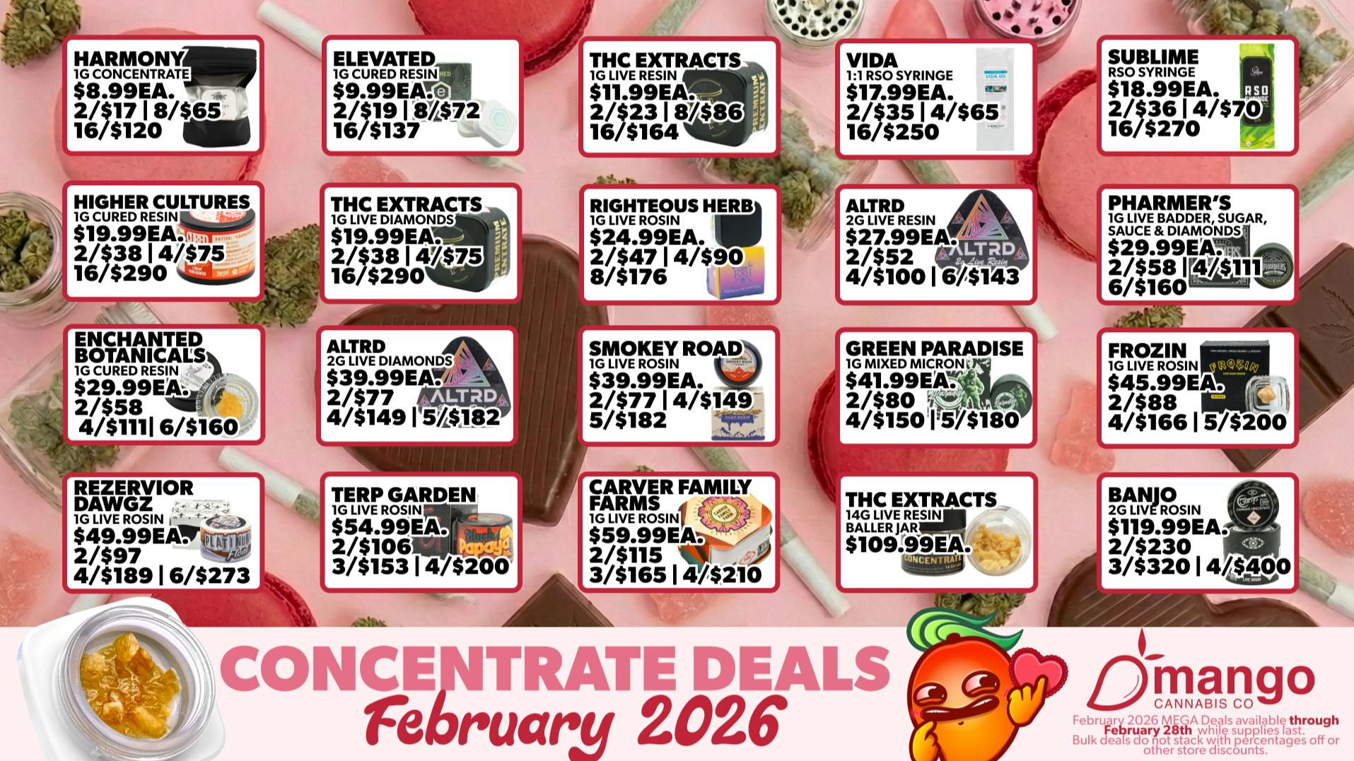 Mango Cannabis - Sunland Park 16 for $137 Concentrates!