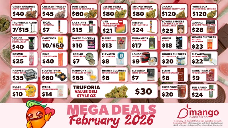Mango Cannabis - Sunland Park Mango's Best February Deals