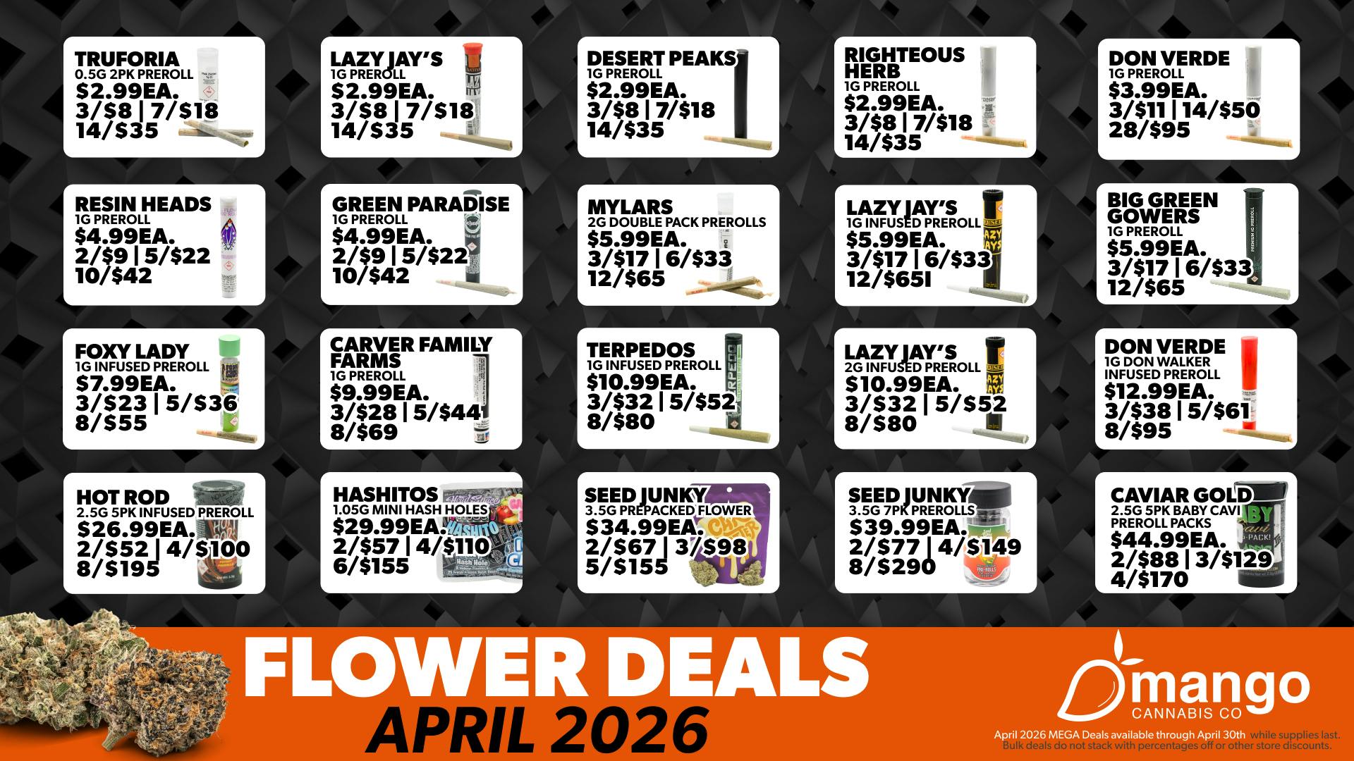 Mango Cannabis - Sunland Park 14 Prerolls for $35!