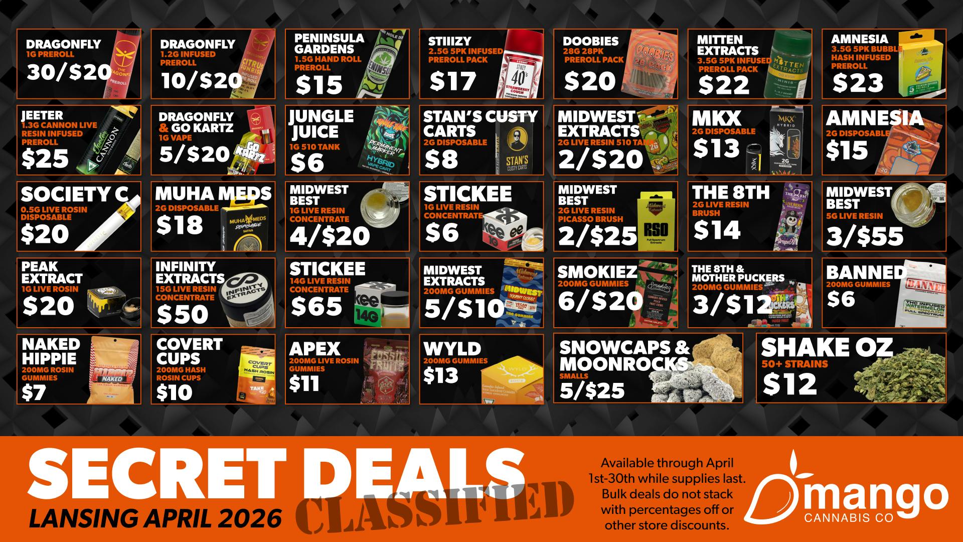 Mango Cannabis - Lansing Mango's Best April Deals!