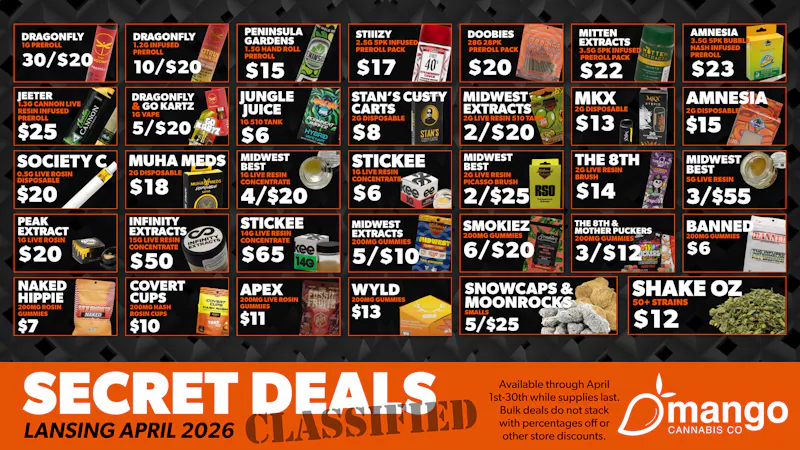 Mango Cannabis - Lansing Mango's Best April Deals!