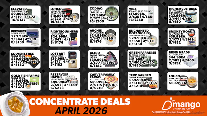 Mango Cannabis - Sunland Park 16 for $137 Concentrates!