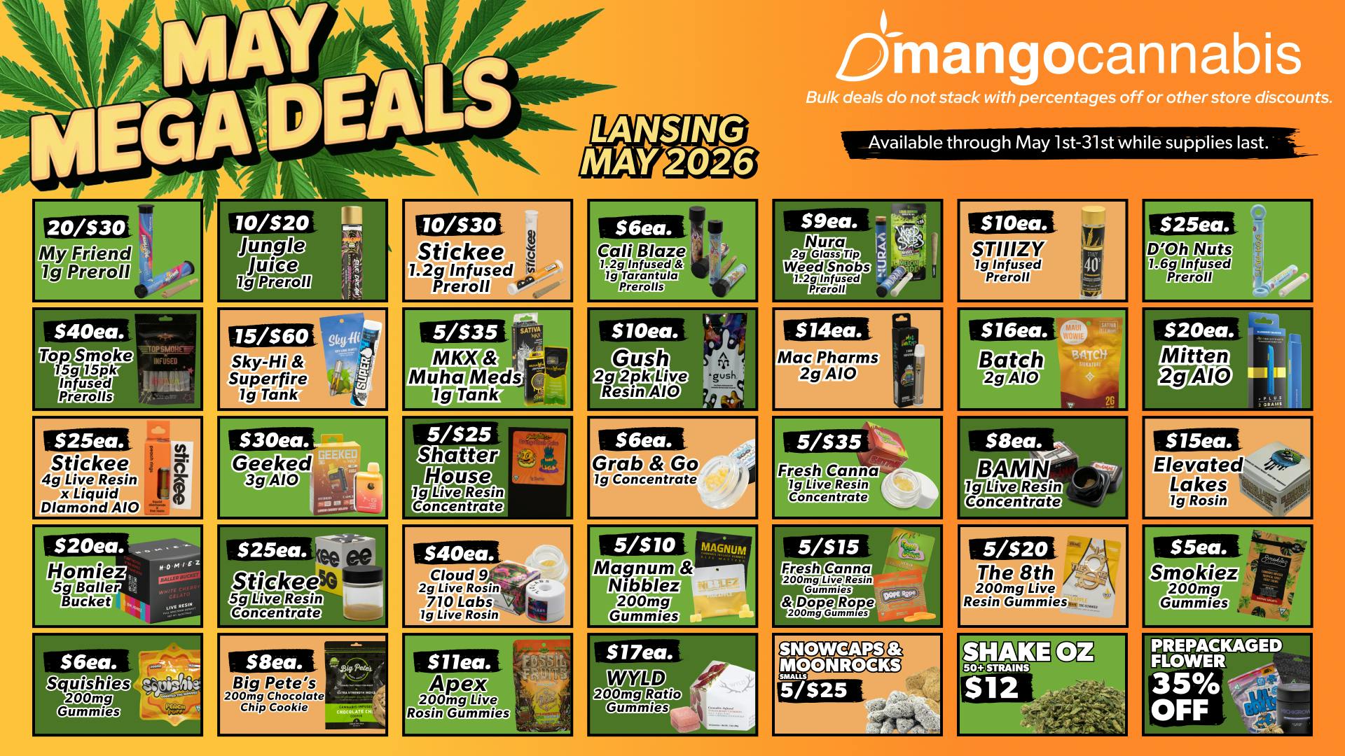 Mango Cannabis - Lansing LOWEST PRICES. BIGGEST MAY SAVINGS.