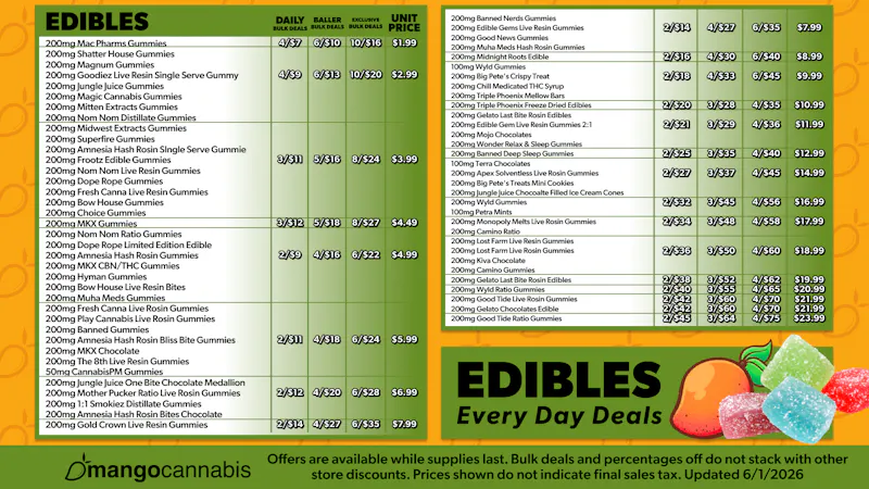 Mango Cannabis - New Buffalo - Now Open! MAX OUT 10/$16 200MG Edibles
