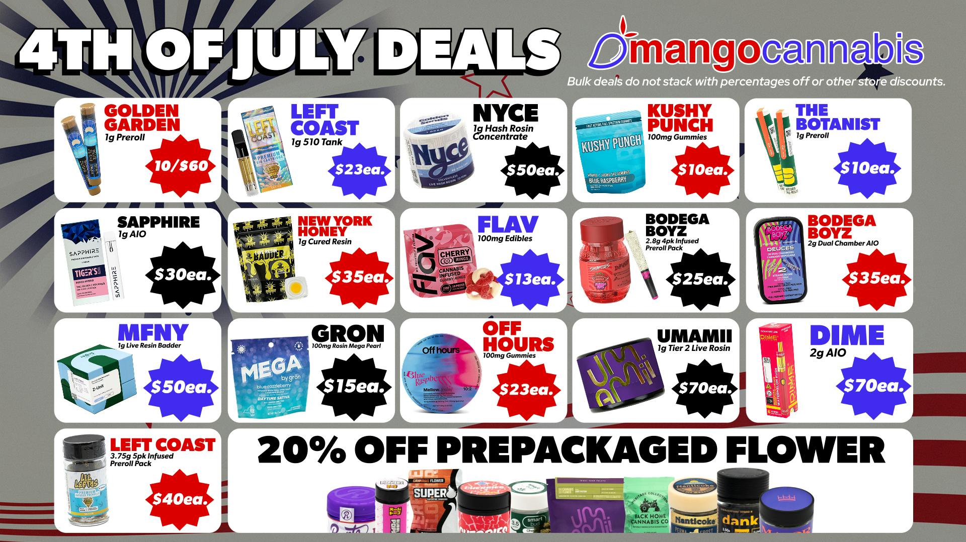 Mango Cannabis - Rochester Delivery Unbeatable 4th of July Deals!