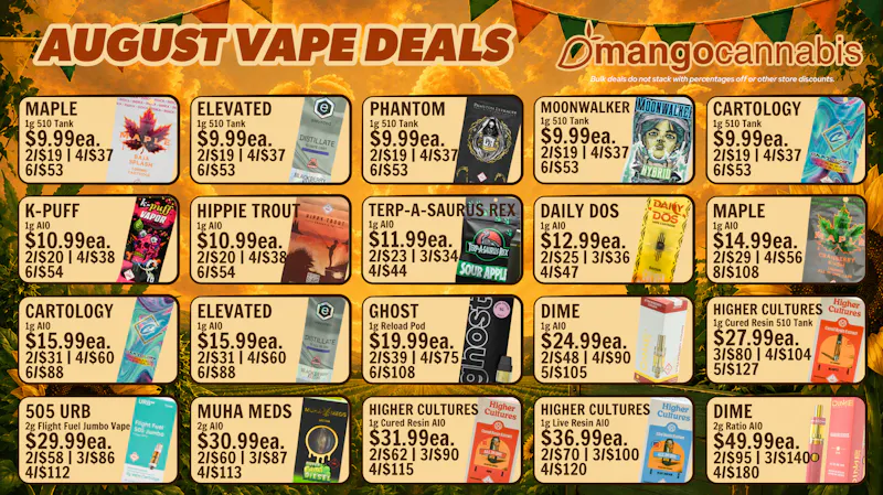 Mango Cannabis - Sunland Park 6 Tanks for $53!