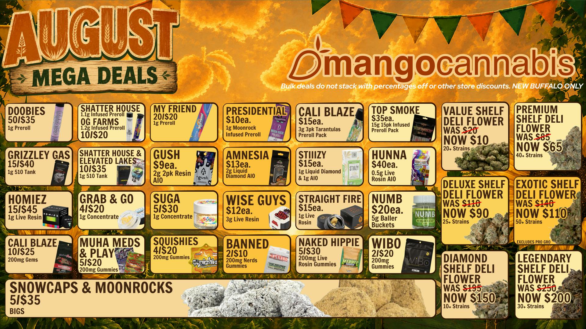 Mango Cannabis - New Buffalo - Now Open! Unbeatable August Mega Deals!