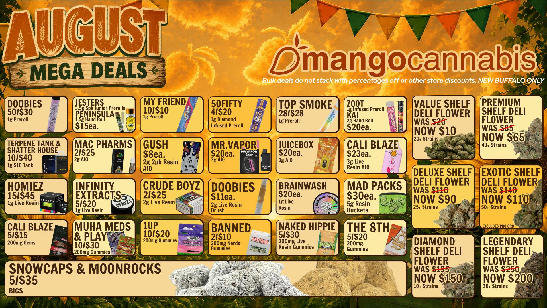 Mango Cannabis - New Buffalo Unbeatable August Mega Deals!