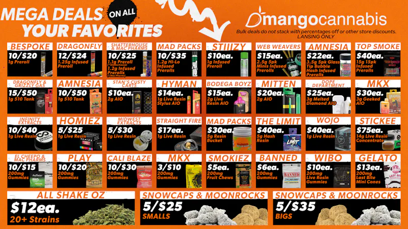 Mango Cannabis - Lansing Unbeatable September Mega Deals!