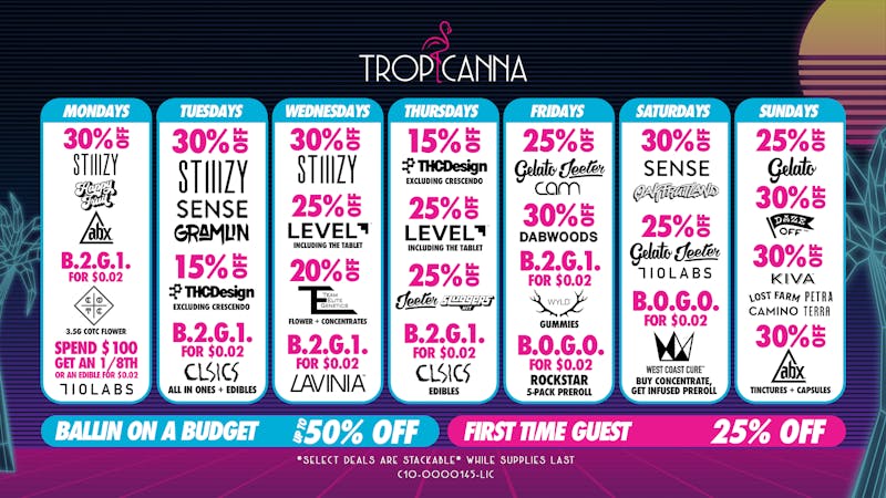 Tropicanna Dispensary and Weed Delivery - Huntington Beach Ballin on a Budget | 50% Off