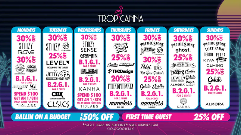 Tropicanna Dispensary and Weed Delivery - Huntington Beach Ballin on a Budget | 50% Off