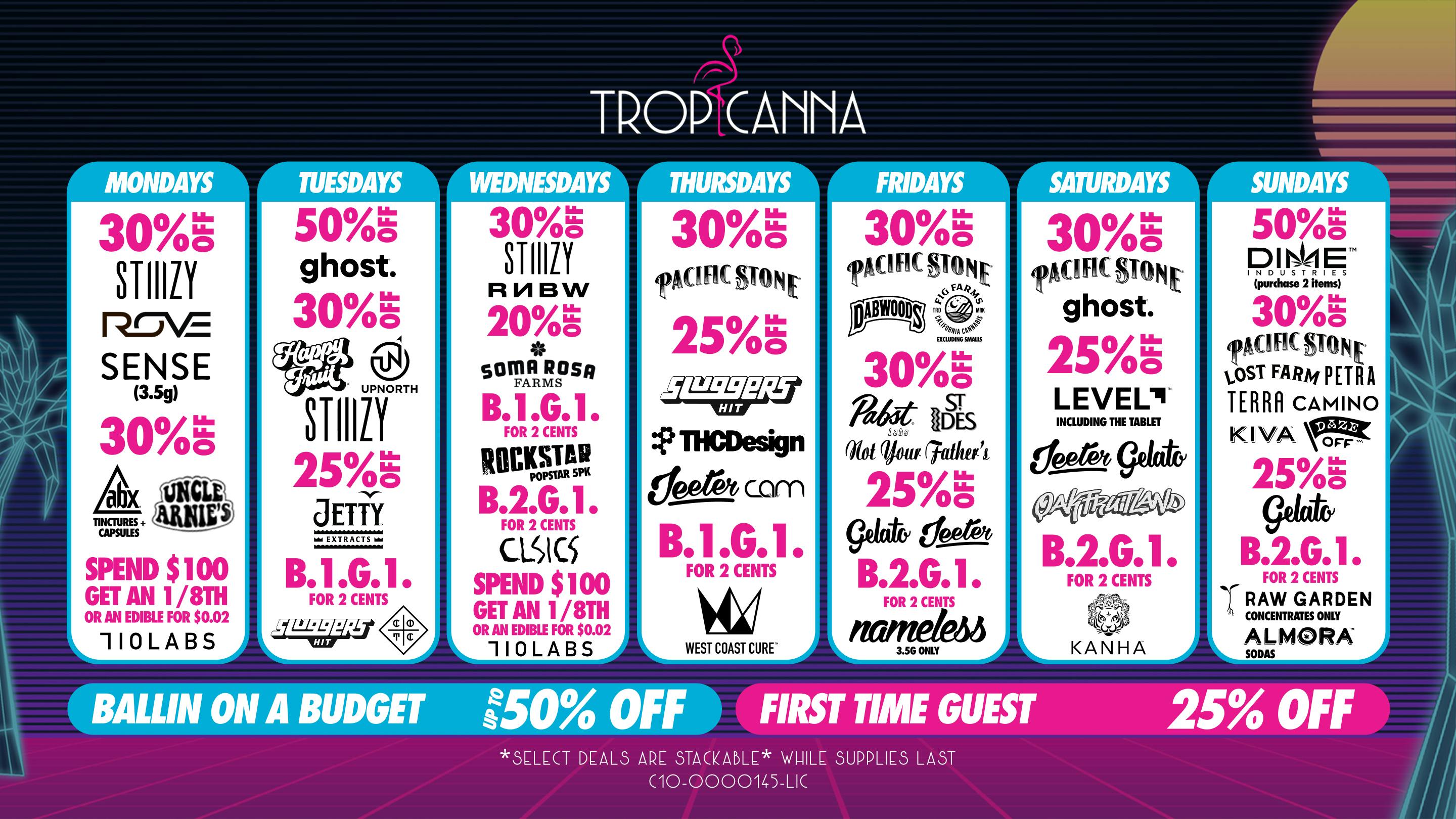 Tropicanna Dispensary and Weed Delivery - Huntington Beach Ballin on a Budget | 50% Off