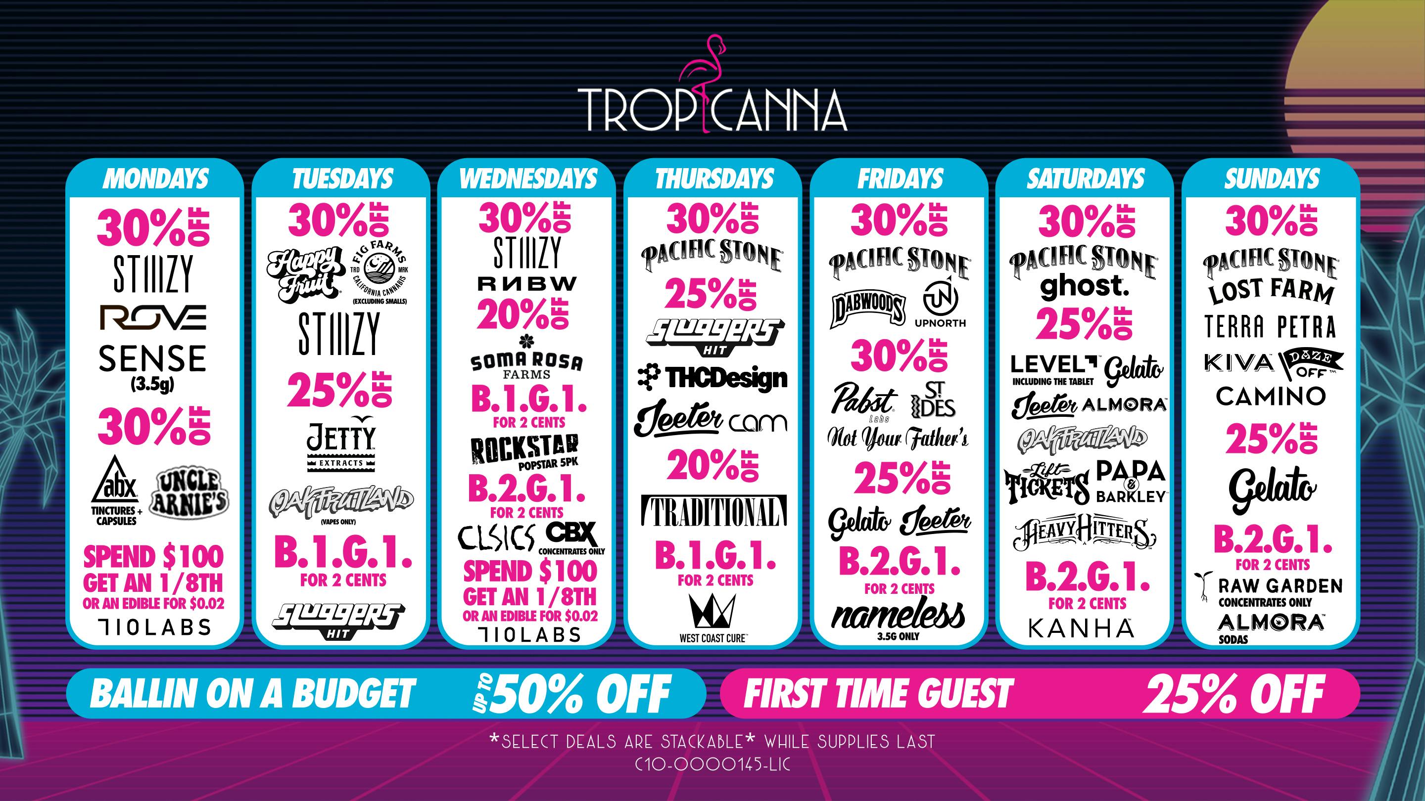 Tropicanna Dispensary and Weed Delivery - Anaheim Hills/ Orange Ballin on a Budget | 50% Off