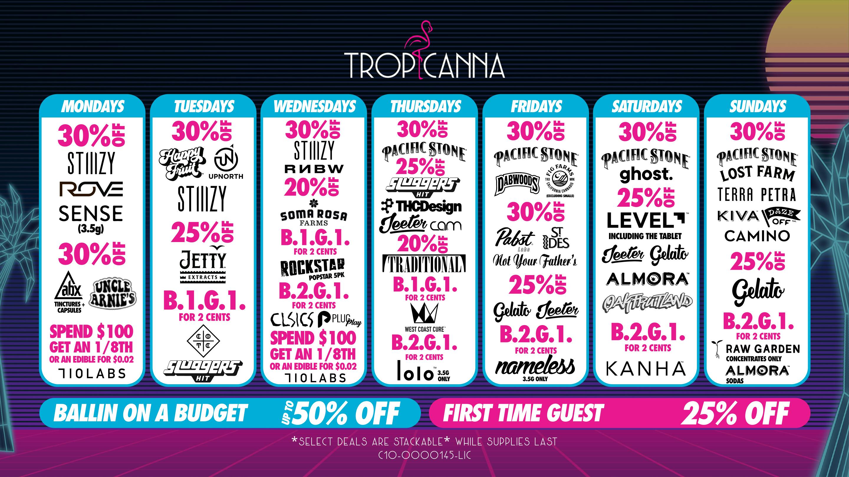 Tropicanna Dispensary and Weed Delivery - Anaheim Hills/ Orange Ballin on a Budget | 50% Off