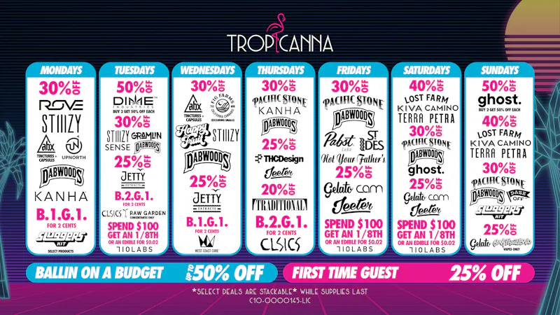 Tropicanna Dispensary and Weed Delivery - Garden Grove Ballin on a Budget | 50% Off