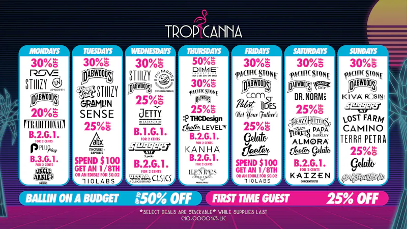 Tropicanna Dispensary and Weed Delivery - Huntington Beach Ballin on a Budget | 50% Off
