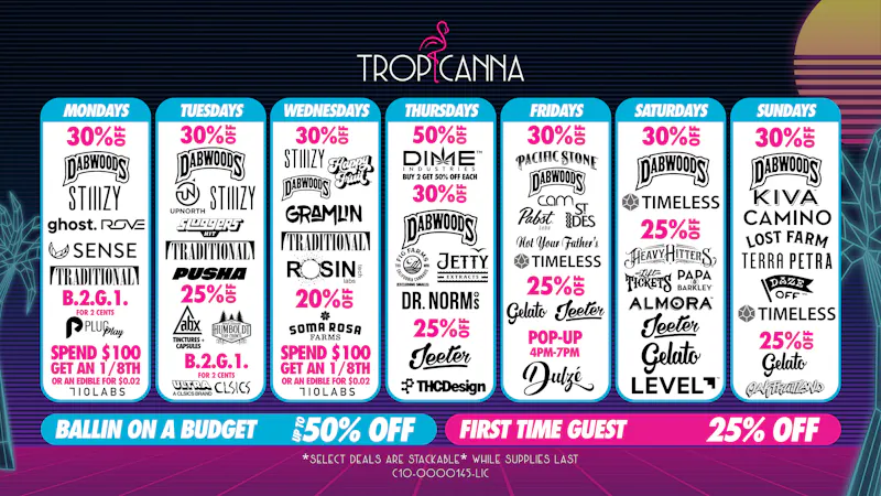 Tropicanna Dispensary and Weed Delivery - Garden Grove Ballin on a Budget | 50% Off