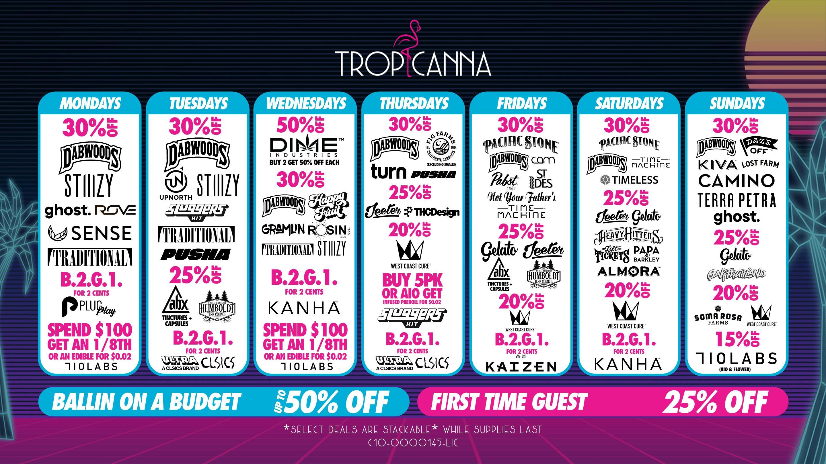 Tropicanna Dispensary and Weed Delivery - Anaheim Hills/ Orange Ballin on a Budget | 50% Off
