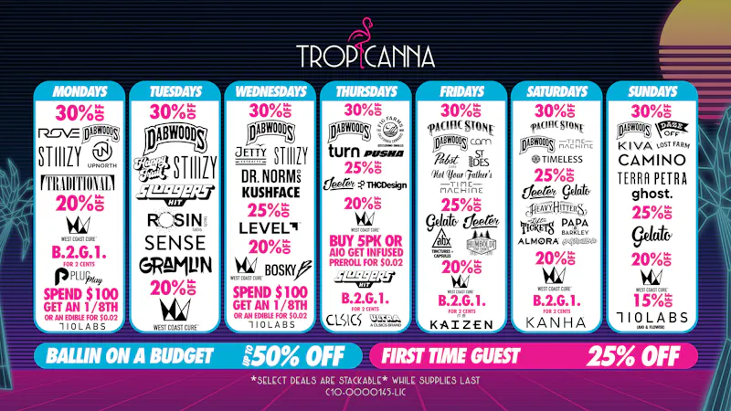 Tropicanna Dispensary and Weed Delivery - Irvine Ballin on a Budget | Up To 50% Off