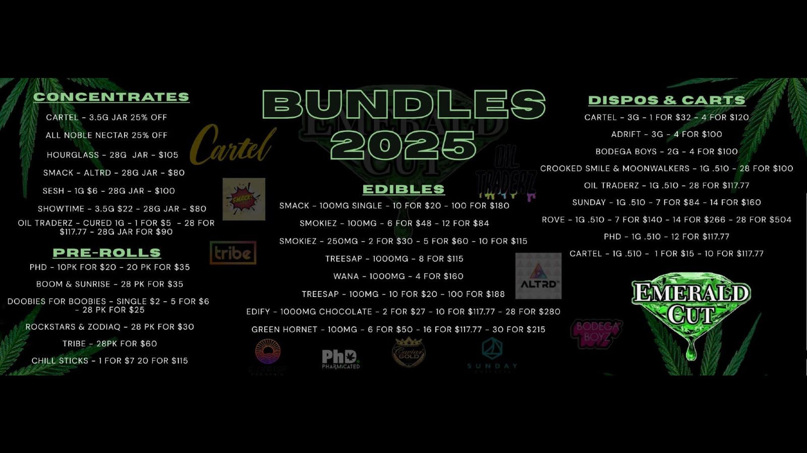 Emerald Cut Widest Variety of Concentrates!