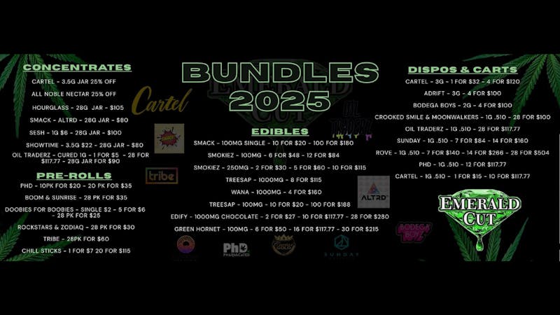 Emerald Cut Widest Variety of Concentrates!
