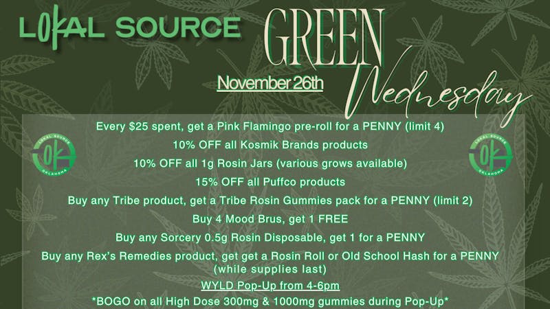 Lokal Source GREEN WEDNSDAY DEALS!!!!