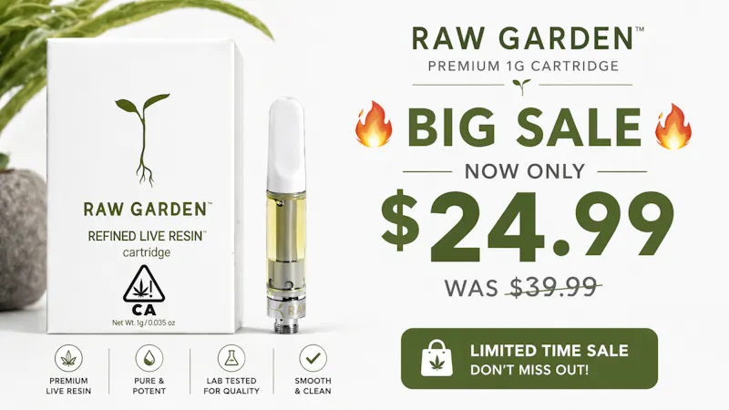Bleu Diamond 🌱 RAW GARDEN – 1G CARTRIDGE SALE Now Only $24.99