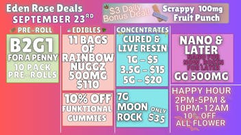 Eden Rose Dispensary - South EDEN ROSE SPETEMBER DEALS