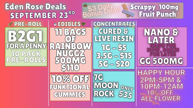 Bloom Cannabis Co - Mustang EDEN ROSE SPETEMBER DEALS