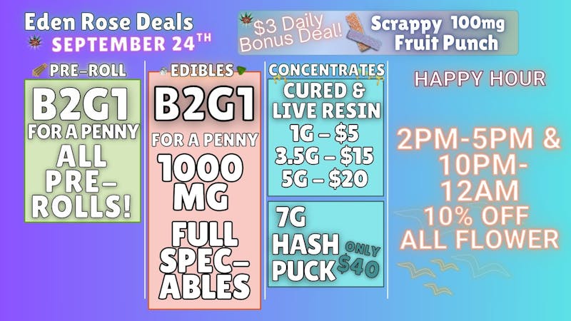 Bloom Cannabis Co - Mustang EDEN ROSE SPETEMBER DEALS