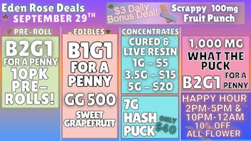 Eden Rose Dispensary - South EDEN ROSE SPETEMBER DEALS