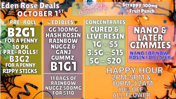 Eden Rose Dispensary EDEN ROSE OCTOBER DEALS